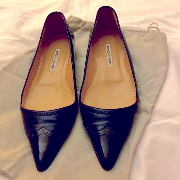 Manolo Blahnik Shoes - Classic Manolo Blahnik leather flats 38 1/2